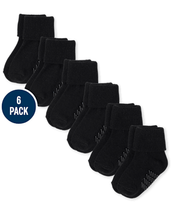 Lot de 6 paires de chaussettes à revers pour tout-petits