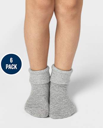Lot de 6 paires de chaussettes à revers pour tout-petits