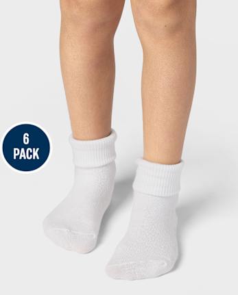 Lot de 6 paires de chaussettes à revers pour tout-petits