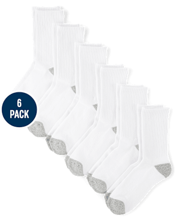 Boys Cushioned Crew Socks 6-Pack