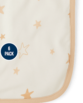 Baby Star Bib And Burp Cloth 6-Piece Set