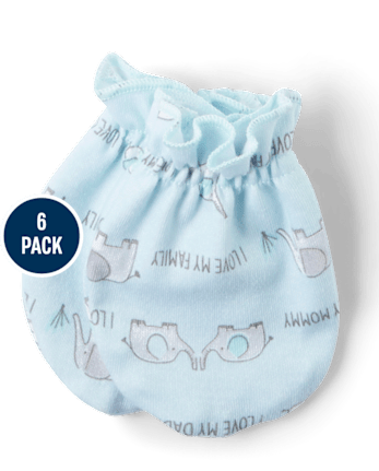 Baby Boys Elephant Hat And Mittens 6-Piece Set