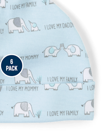 Baby Boys Elephant Hat And Mittens 6-Piece Set