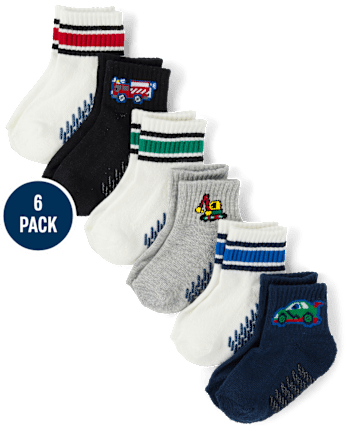 Lot de 6 paires de chaussettes mi-longues rembourrées Icon pour tout-petits garçons