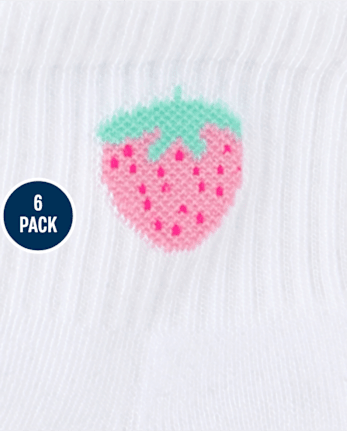 Lot de 6 paires de chaussettes mi-mollet rembourrées Icon pour petites filles