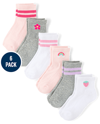 Toddler Girls Icon Cushioned Midi Socks 6-Pack