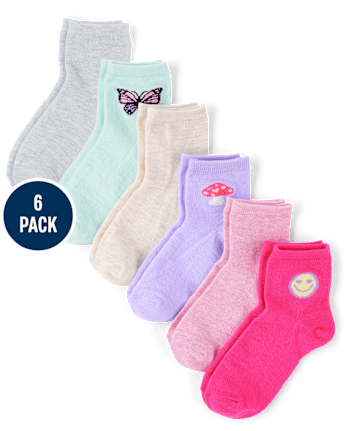 Lot de 6 paires de chaussettes mi-longues Icon pour filles