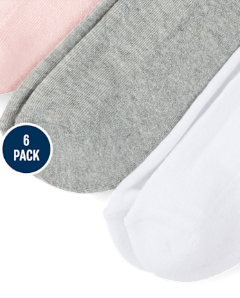 Lot de 6 paires de chaussettes mi-mollet rayées et rembourrées pour filles
