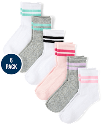 Girls Striped Midi Socks 6-Pack