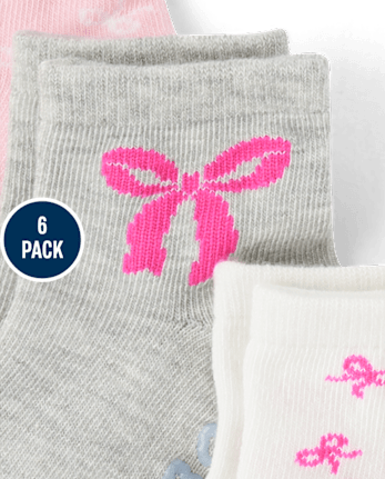 Toddler Girls Bow Midi Socks 6-Pack