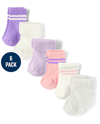 Baby Girls Striped Midi Socks 6-Pack