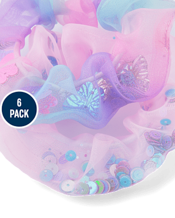 Girls Sequin Scrunchie 6-Pack
