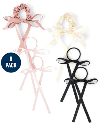 Girls Bow Scrunchie 6-Pack
