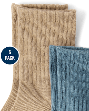 Lot de 6 paires de chaussettes montantes chinées et rembourrées pour garçon