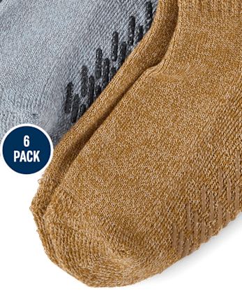 Lot de 6 paires de chaussettes montantes chinées et rembourrées pour garçon