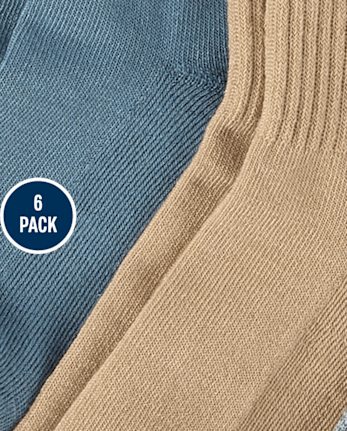 Lot de 6 paires de chaussettes montantes chinées et rembourrées pour garçon