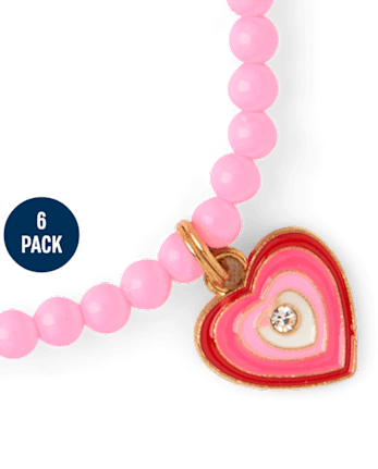 Girls Love Beaded Bracelet 6-Pack