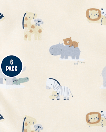 Baby Boys Animal Bib And Burp Cloth 6-Piece Set