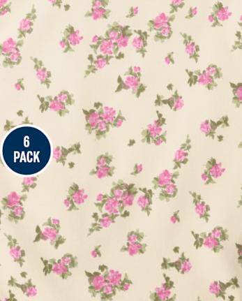 Baby Girls Floral Bib And Burp Cloth 6-Piece Set