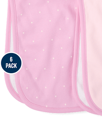 Baby Girls Floral Bib And Burp Cloth 6-Piece Set
