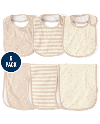 Baby Star Bib And Burp Cloth 6-Piece Set