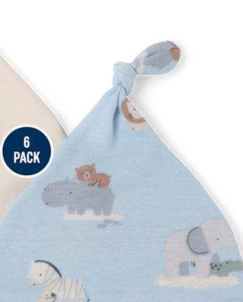 Baby Boys Animal Hat And Mittens 6-Piece Set