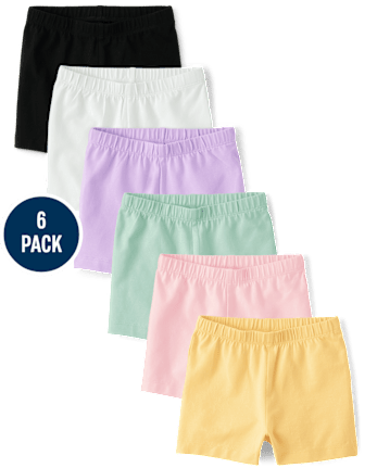 Toddler Girls Cartwheel Shorts 6-Pack