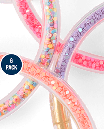 Girls Glitter Bangle 6-Pack