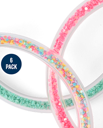 Girls Glitter Bangle 6-Pack