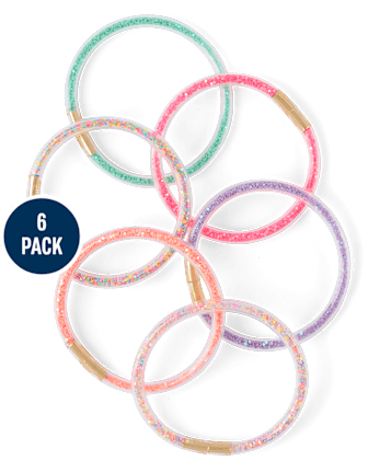 Girls Glitter Bangle 6-Pack