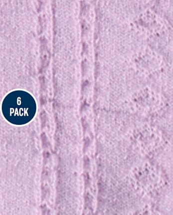 Girls Rosette Scalloped Midi Socks 6-Pack