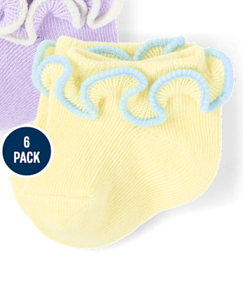 Baby Girls Ruffle Ankle Socks 6-Pack