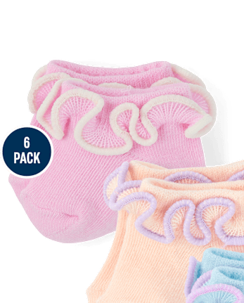 Baby Girls Ruffle Ankle Socks 6-Pack