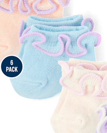 Baby Girls Ruffle Ankle Socks 6-Pack
