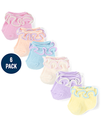 Baby Girls Ruffle Ankle Socks 6-Pack
