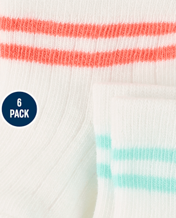 Lot de 6 paires de chaussettes mi-longues rayées pour bébé garçon