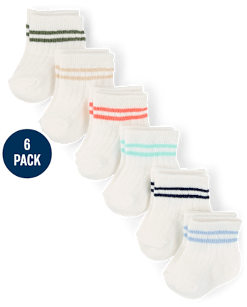 Baby Boys Striped Midi Socks 6-Pack