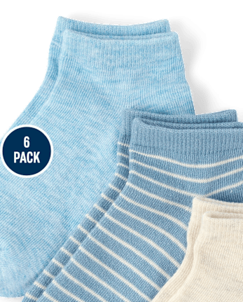 Boys Striped Ankle Socks 6-Pack