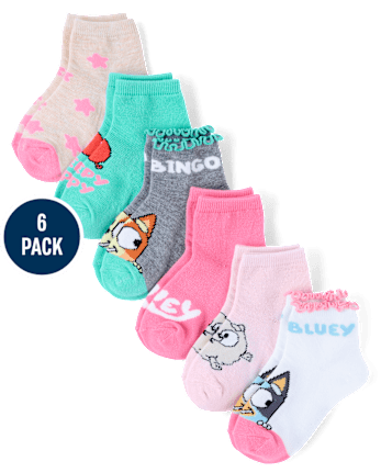 Toddler Girls Bluey Midi Socks 6-Pack