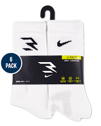 Kids Nike 3BRANDâ¢ by Russell Wilson Dri-FIT Crew Socks 6-Pack