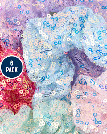 Girls Sequin Scrunchie 6-Pack