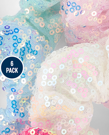 Girls Sequin Scrunchie 6-Pack