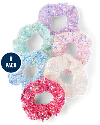 Girls Sequin Scrunchie 6-Pack