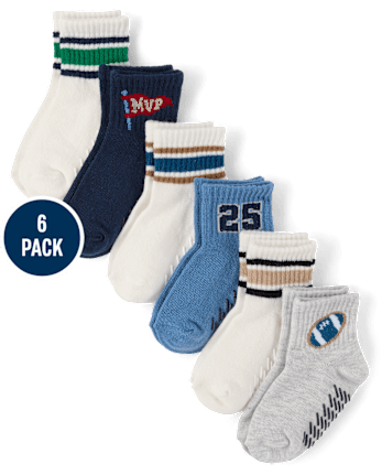 Toddler Boys Varsity Midi Socks 6-Pack