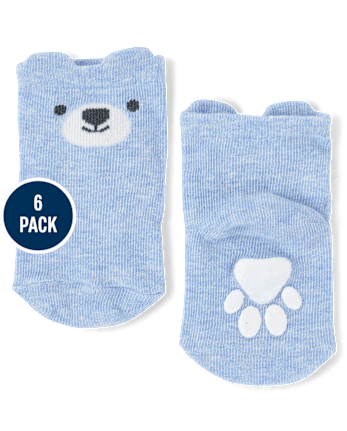 Baby Boys Bear Midi Socks 6-Pack