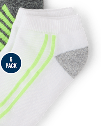 Boys Colorblock Cushioned Ankle Socks 6-Pack