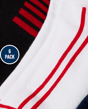 Boys Colorblock Cushioned Ankle Socks 6-Pack