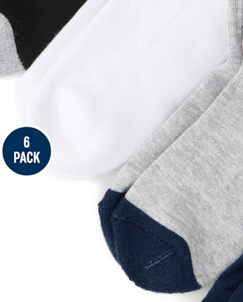 Boys Striped Cushioned Midi Socks 6-Pack