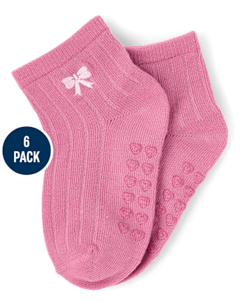 Girls Embroidered Pointelle Midi Socks 6-Pack
