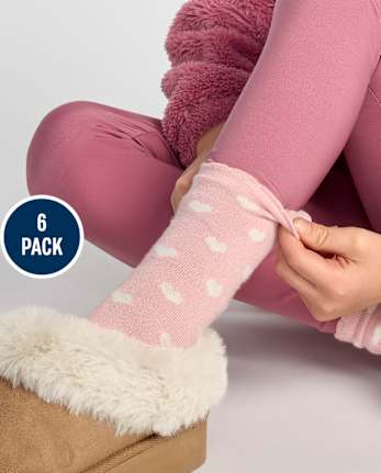 Girls Heart Scalloped Midi Socks 6-Pack